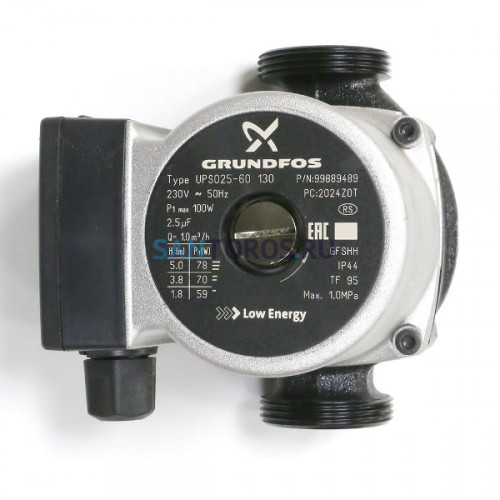 Насос циркуляционный Grundfos UPSO 25-60, 130 мм, 3 скорости, 78Вт, без гаек UPSO 25-60 (P321) (Грундфос)